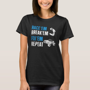 Camiseta Race Em Break Em Fixo Em Repeat Controle Remoto