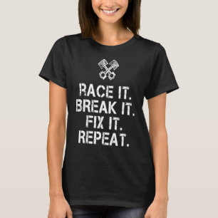 Camiseta Race-O Quebrá-Lo Corrija-O Mecânico Repetido