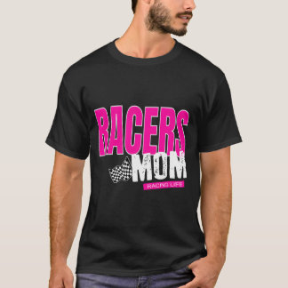Camiseta Racers Mom Checkered Flag Mom Racing