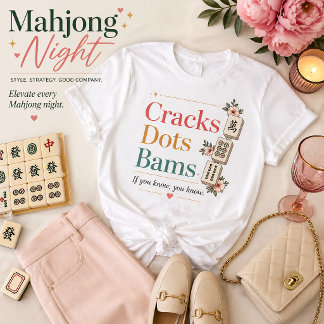 Camiseta Rachaduras Pontos Bams Jogador de Mahjong Se Você