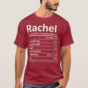 Camiseta RACHEL Nutrição Nome personalizado Engraçado Pr