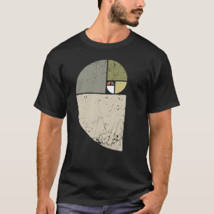 Camiseta Rácio De Ouro Espiral Vintage Fibonacci Spiral Sc
