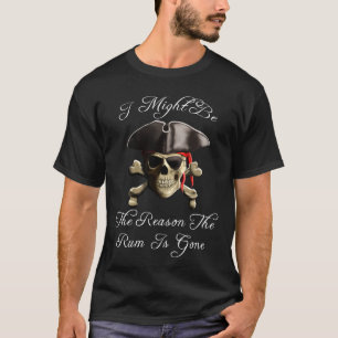 Camiseta Raciocina o rum é crânio ido do pirata