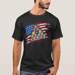 Camiseta Rack de Bilhar da Bandeira Americana dos EUA Snook