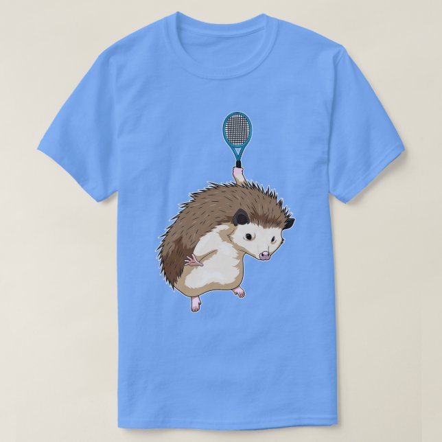 Camiseta Racket de Tênis de Hedgehog (Frente do Design)