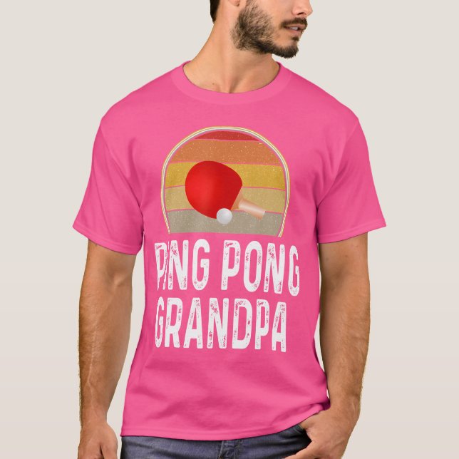 Camiseta Racket Retroativo da Mesa de Tênis do Avô de Ping  (Frente)