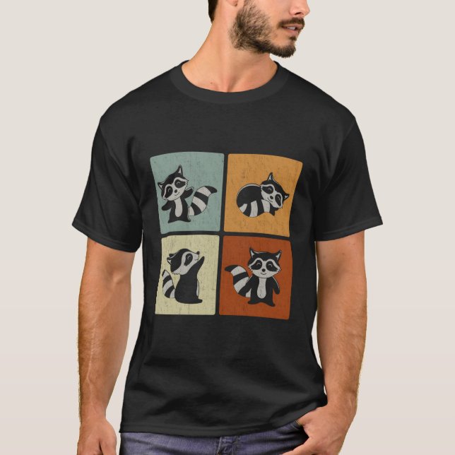 Camiseta Racoon Animal Retro (Frente)