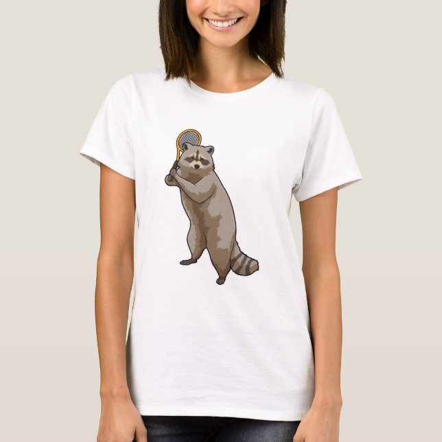 Camiseta Racoon at Tennis with Tennis racket (Frente)