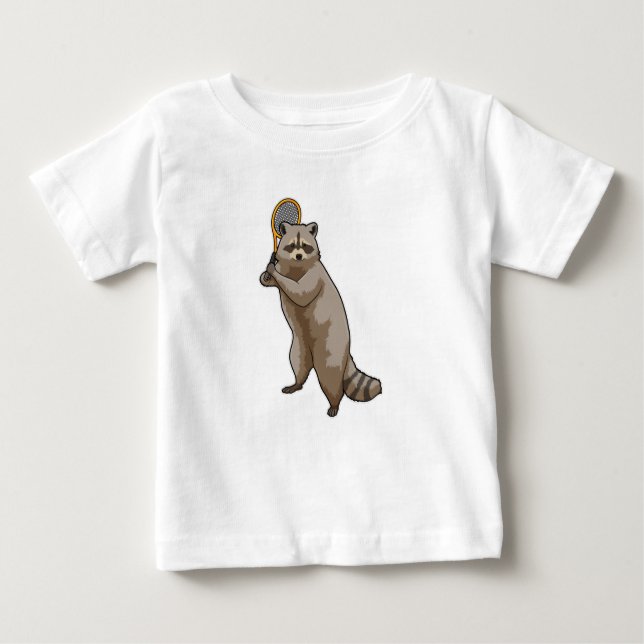 Camiseta Racoon at Tennis with Tennis racket (Frente)