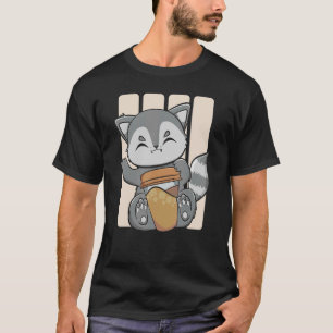 Camiseta Racoon Bebe Café Para Cafeína E Café