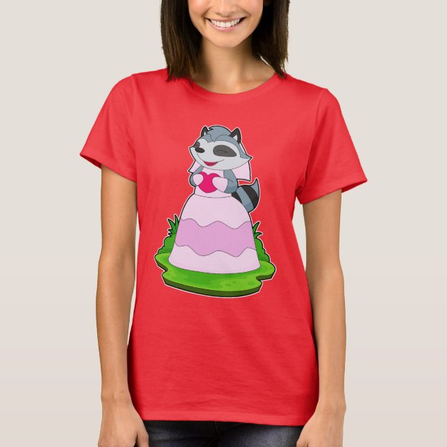 Camiseta Racoon Bride Heart Wedding (Frente)
