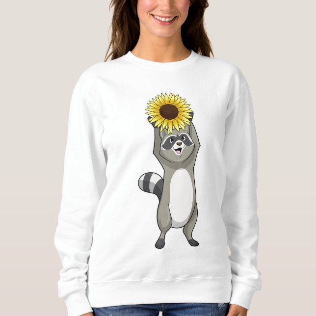 Camiseta Racoon com girassol (Frente)