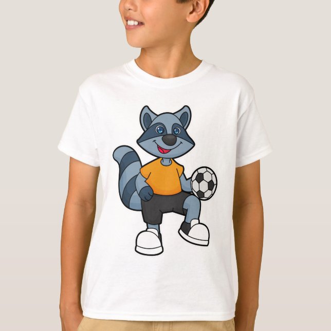 Camiseta Racoon com jogador de futebol (Frente)