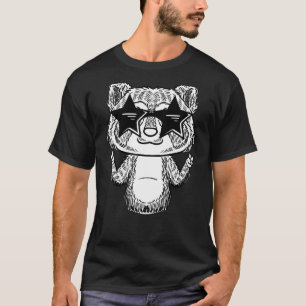 Camiseta Racoon Com Óculos Solares