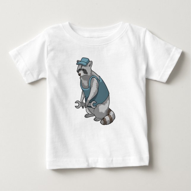 Camiseta Racoon como artesão de Wrench (Frente)
