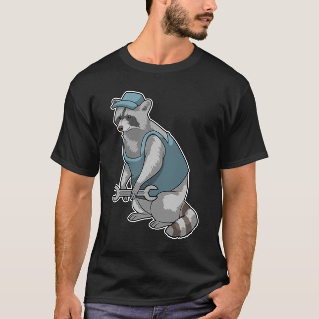 Camiseta Racoon como artesão de Wrench (Frente)