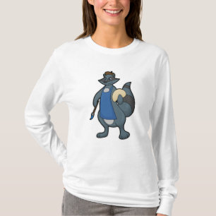 Camiseta Racoon como Pincel com Pincel