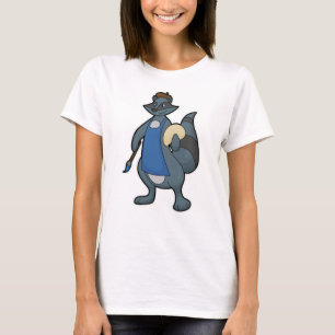 Camiseta Racoon como Pincel com Pincel