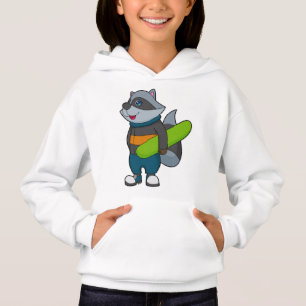 Camiseta Racoon como Snowboarder com Snowboard