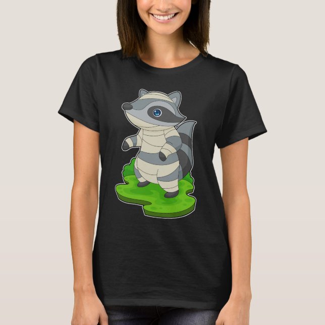 Camiseta Racoon Halloween Mummy (Frente)