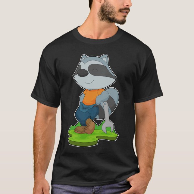 Camiseta Racoon Handyman Wrench (Frente)
