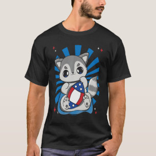 Camiseta Racoon Jogando Futebol Para Coach Quaterback E L