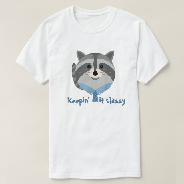 Camiseta Racoon "Mantendo-a na Classe" (Frente do Design)