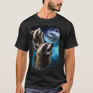 Camiseta Racoon Moon gemido nas 3 Funny Vintage Racoons ele