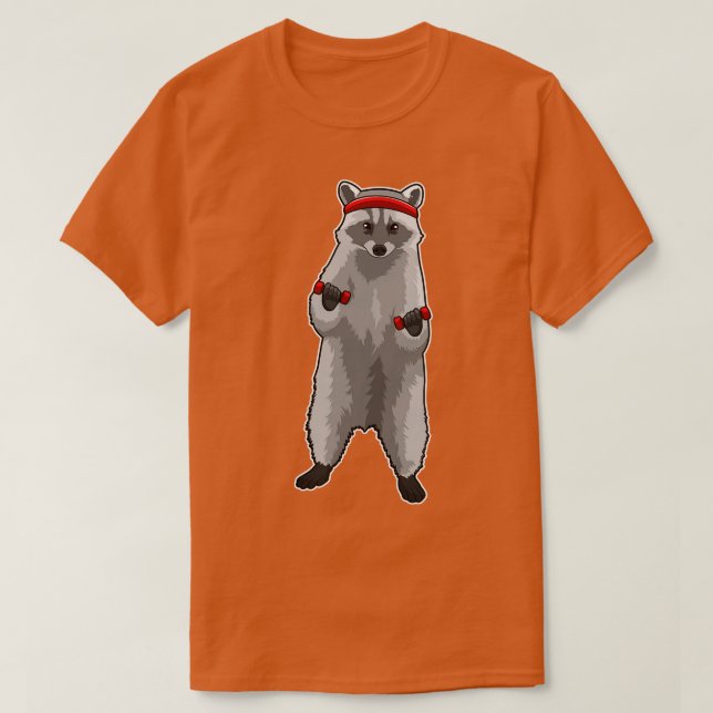 Camiseta Racoon na Malhação com Dumbbells (Frente do Design)