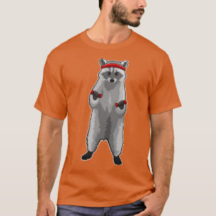 Camiseta Racoon na Malhação com Dumbbells