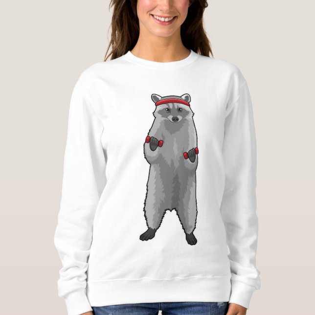 Camiseta Racoon na Malhação com Dumbbells (Frente)