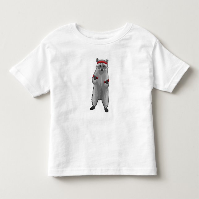 Camiseta Racoon na Malhação com Dumbbells (Frente)