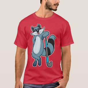 Camiseta Racoon no Hockey com Taco de Hóquei