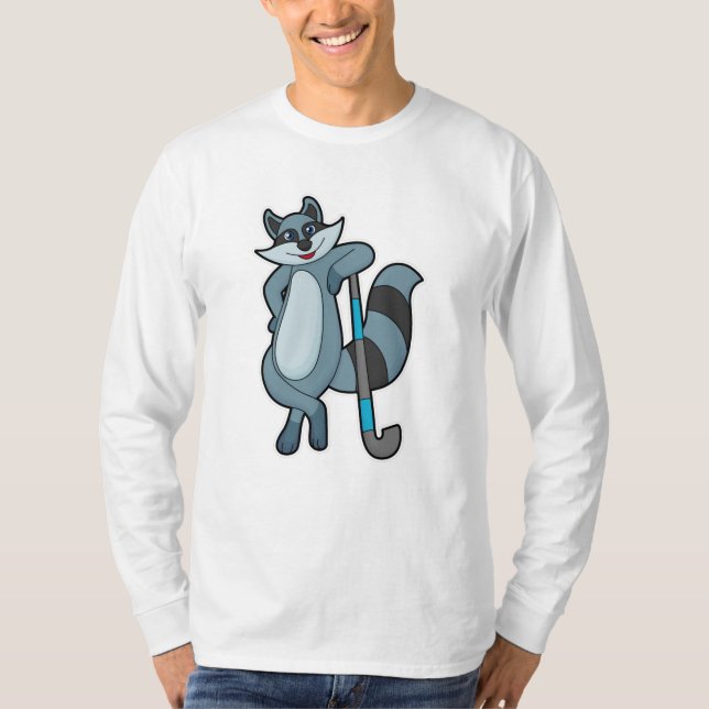 Camiseta Racoon no Hockey com Taco de Hóquei (Frente)