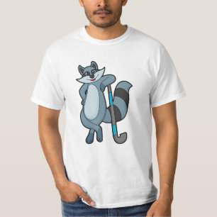 Camiseta Racoon no Hockey com Taco de Hóquei