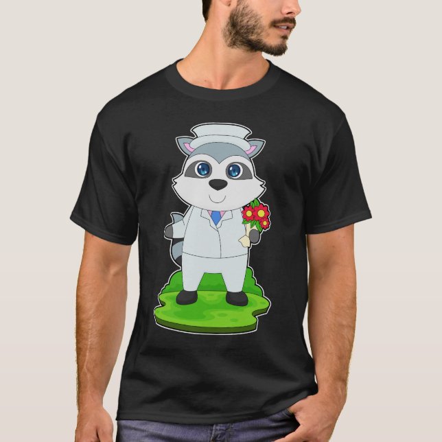 Camiseta Racoon Ramalhete de flores Casamento (Frente)