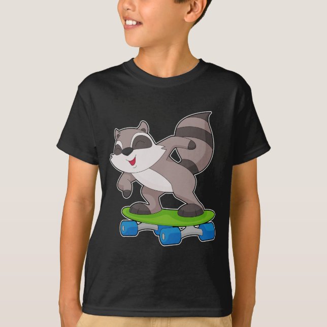 Camiseta Racoon Skater Skateboard (Frente)