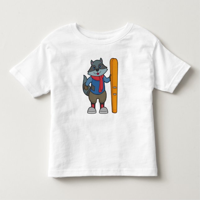 Camiseta Racoon Skier Ski (Frente)