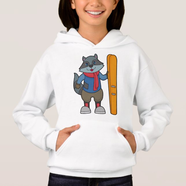Camiseta Racoon Skier Ski (Frente)