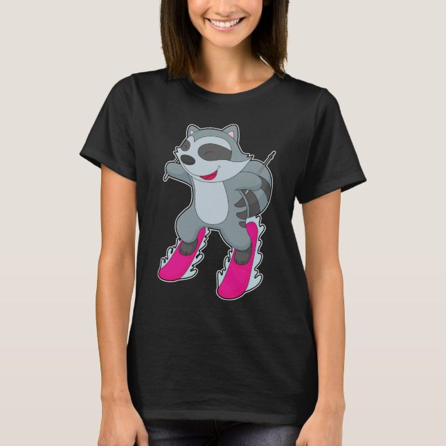 Camiseta Racoon Skier Ski (Frente)