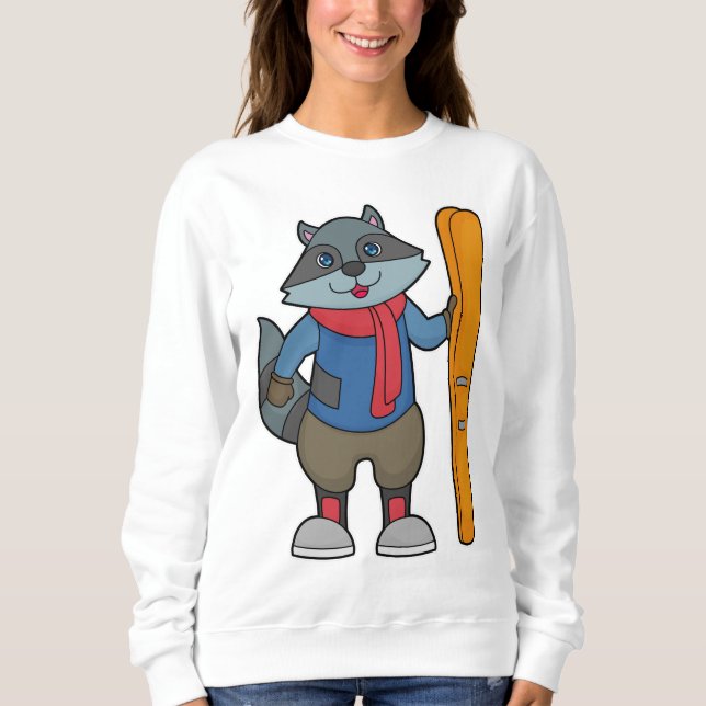 Camiseta Racoon Skier Ski (Frente)