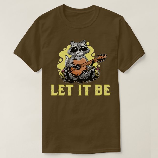 Camiseta Racoon Tocando Violão Premium (Frente do Design)