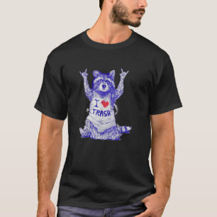 Camiseta Racoon Vestindo Eu Adoro Trash Raccoon Selvagem An