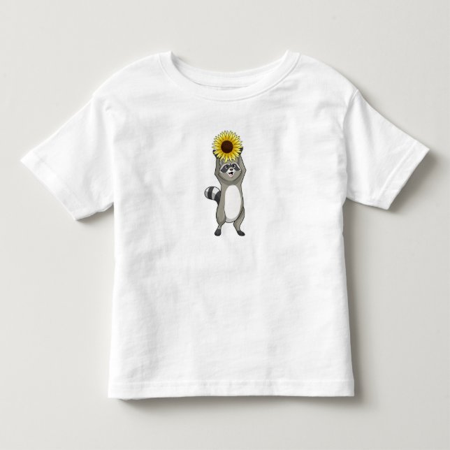 Camiseta Racoon with Sunflower (Frente)