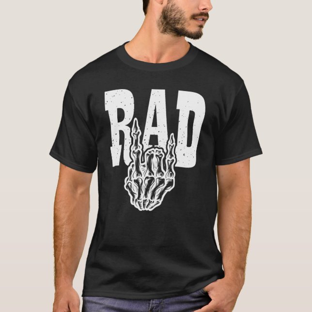 Camiseta Rad X-Ray Skeleton Rock Sign Hand Gesture Radiolog (Frente)