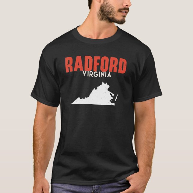 Camiseta Radford Virginia EUA Estado América Viagem Virgini (Frente)