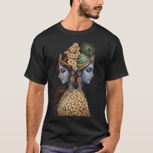 Camiseta Radha Krishna Arte Divina Cosmos Infinito