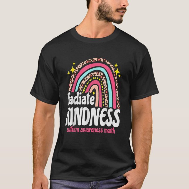 Camiseta Radiação Autismo Sensibilização Mundial Leopard Ra (Frente)