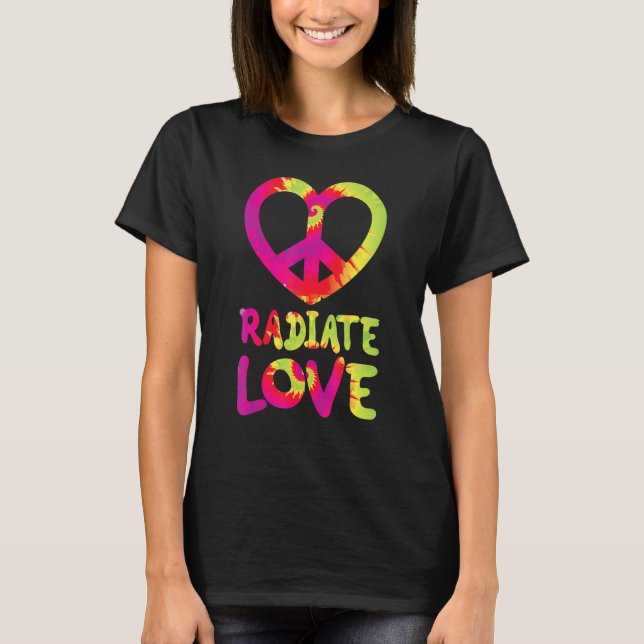 Camiseta Radiate Love rainbow happiness hippies quote (Frente)