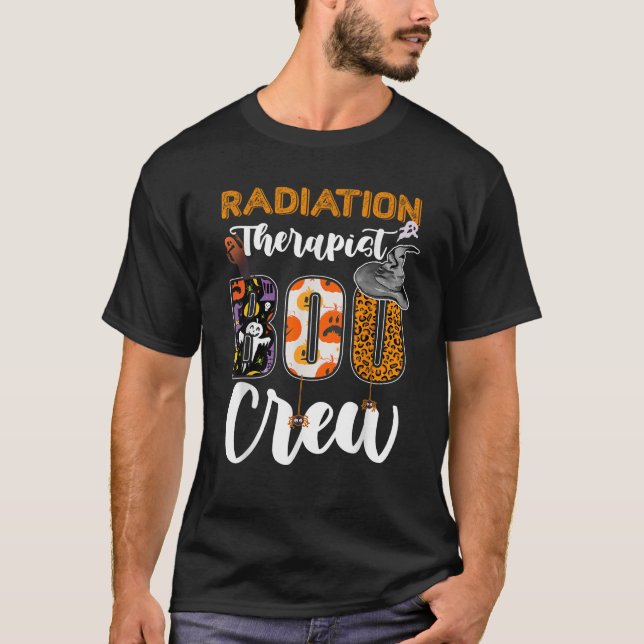 Camiseta Radiation Therapist Boo Crew Ghost Therapy Hallowe (Frente)